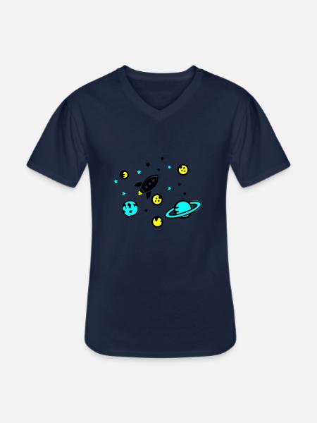 Universe - Men's V-Neck T-Shirt - navy