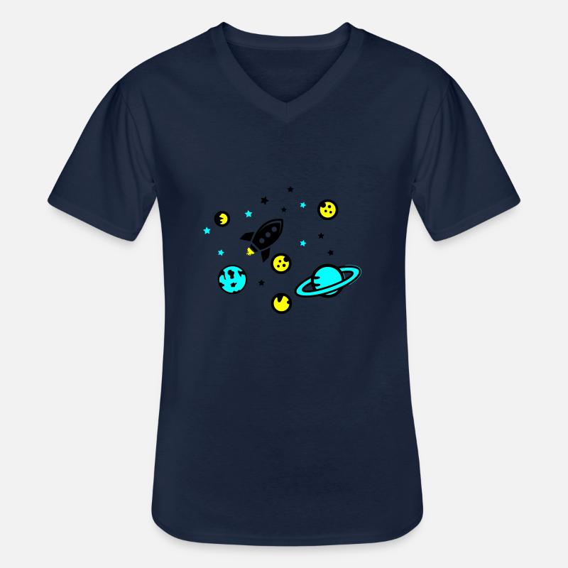 Universe - Männer-T-Shirt mit V-Ausschnitt - Navy