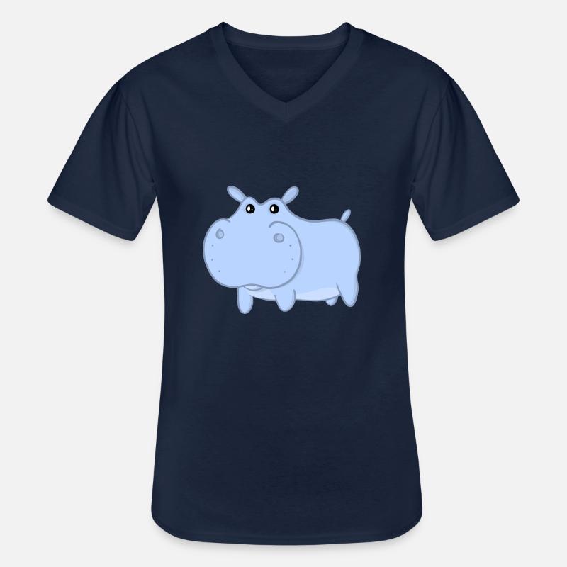 Henry das blaue Nilpferd - Männer-T-Shirt mit V-Ausschnitt - Navy