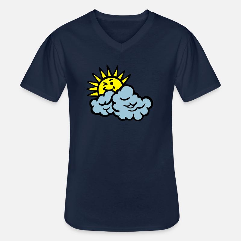Wolke Lächeln Sonne - Männer-T-Shirt mit V-Ausschnitt - Navy