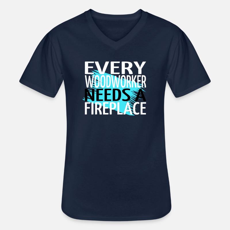 carpentry funny apprentice tree feller - Männer-T-Shirt mit V-Ausschnitt - Navy