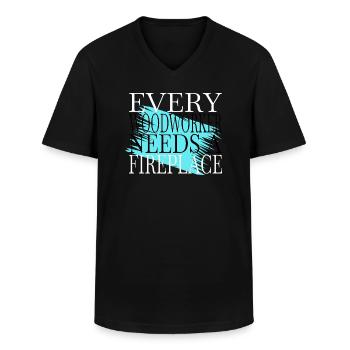papa casque de sécurité charpentier blague travail - T-shirt col V Homme - noir - Devant - AI Model Male 178 dark (178cm)