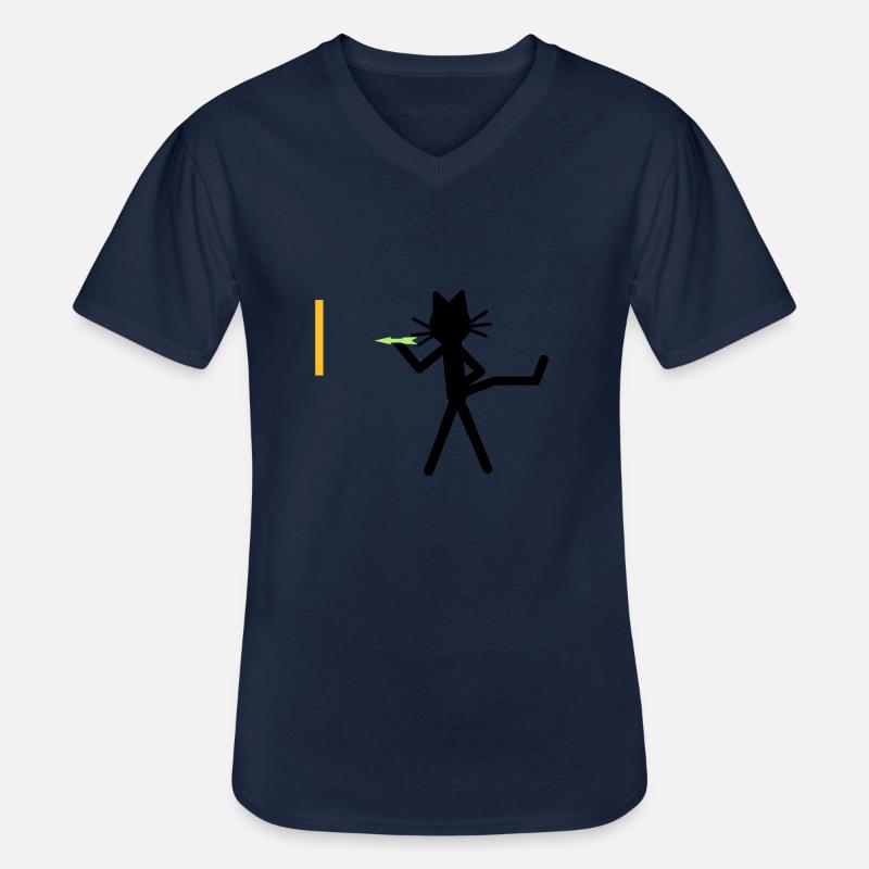 Katze Kittycat dartet - Männer-T-Shirt mit V-Ausschnitt - Navy