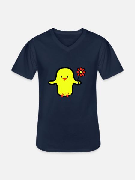 Cute Bird - Men's V-Neck T-Shirt - navy