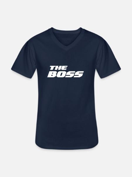 DER CHEF - Männer-T-Shirt mit V-Ausschnitt - Navy