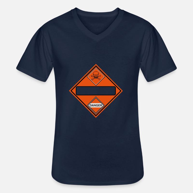 danger skull free_vec_3 de - Männer-T-Shirt mit V-Ausschnitt - Navy