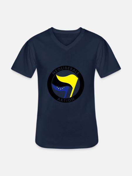 Neoliberale Aktion - Männer-T-Shirt mit V-Ausschnitt - Navy