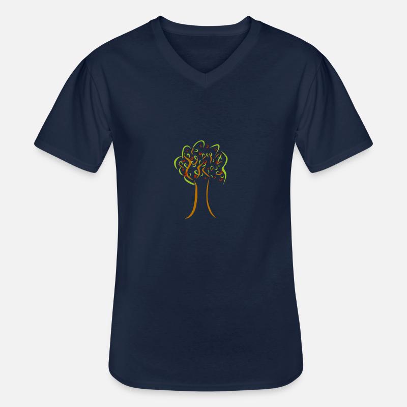 Baum - Männer-T-Shirt mit V-Ausschnitt - Navy