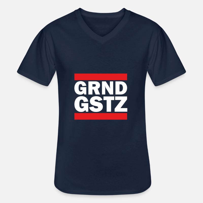 GRND GSTZ - Männer-T-Shirt mit V-Ausschnitt - Navy