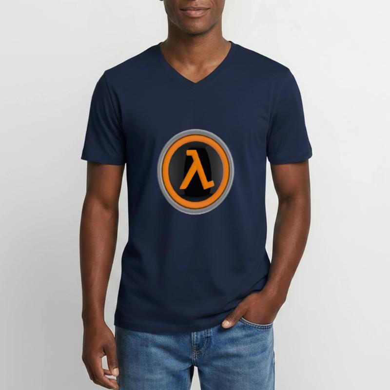 Logo lambda T-shirt col V Homme