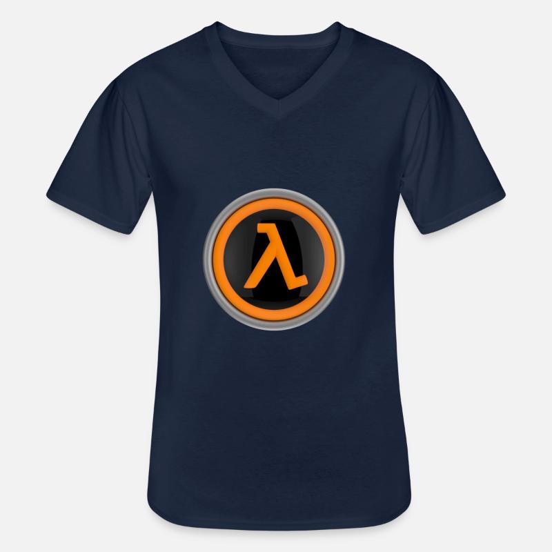 Lambda-Logo - Männer-T-Shirt mit V-Ausschnitt - Navy