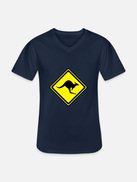 Kangaroo__V001 - Männer-T-Shirt mit V-Ausschnitt - Navy
