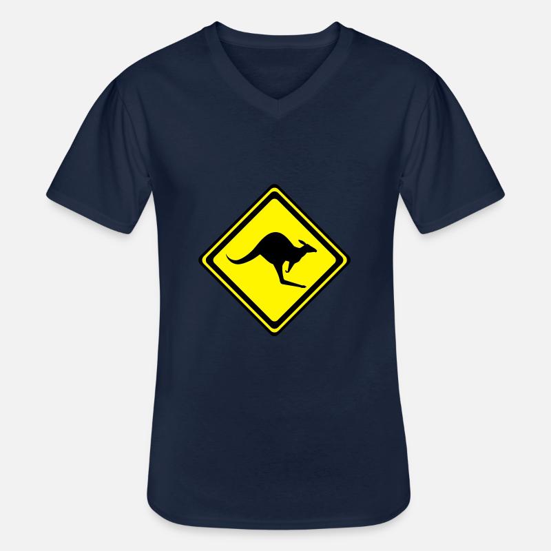 Kangaroo__V001 - Männer-T-Shirt mit V-Ausschnitt - Navy