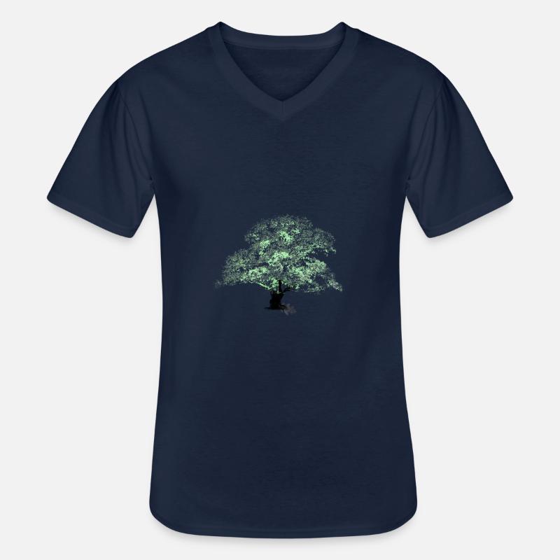 OAKtree - Männer-T-Shirt mit V-Ausschnitt - Navy