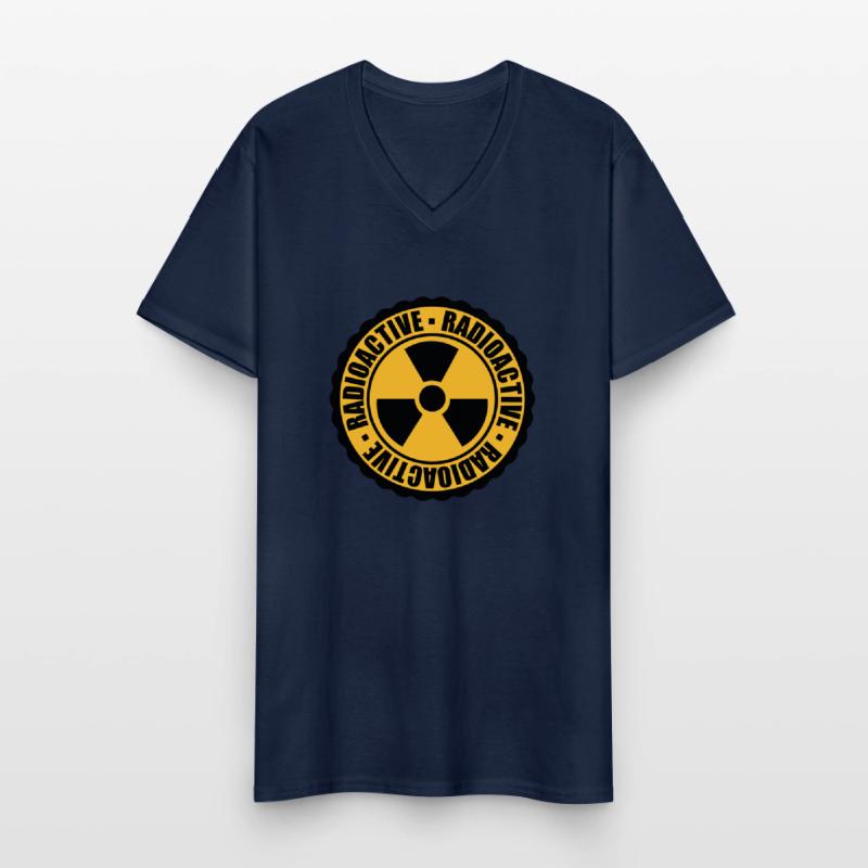stamp danger caution caution caution atomic bomb Men's V-Neck T-Shirt