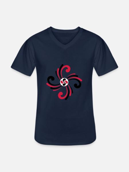 Croix du pays Basque - T-shirt col V Homme - marine