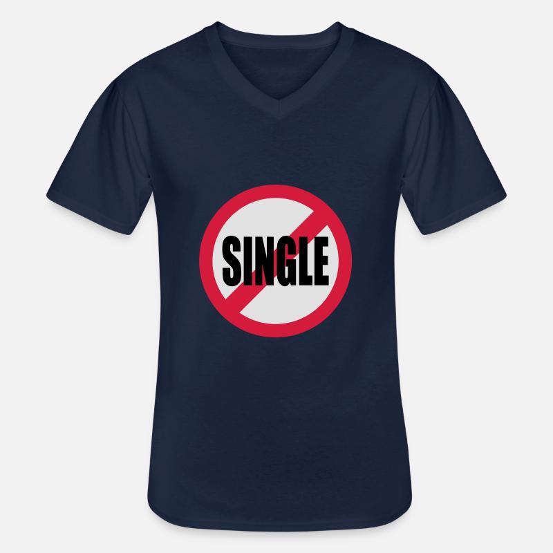 single - Männer-T-Shirt mit V-Ausschnitt - Navy