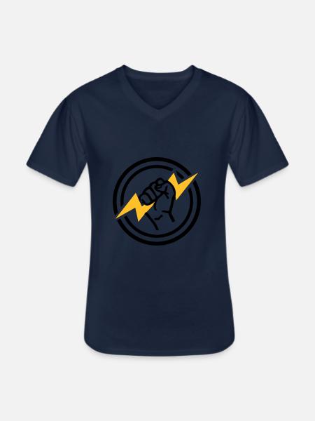 Flash - Men's V-Neck T-Shirt - navy