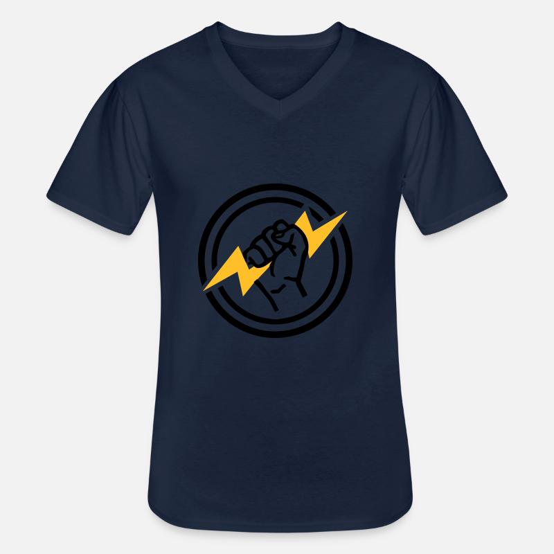 Blitz - Männer-T-Shirt mit V-Ausschnitt - Navy