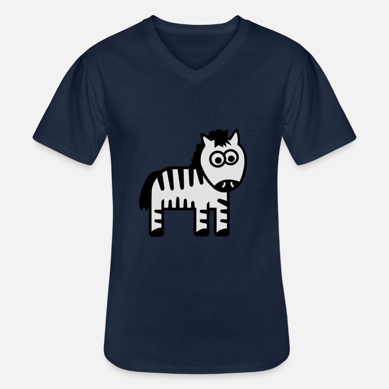 Zebra - Männer-T-Shirt mit V-Ausschnitt - Navy