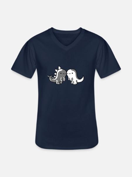 2 Dinosaurier Freunde - Männer-T-Shirt mit V-Ausschnitt - Navy
