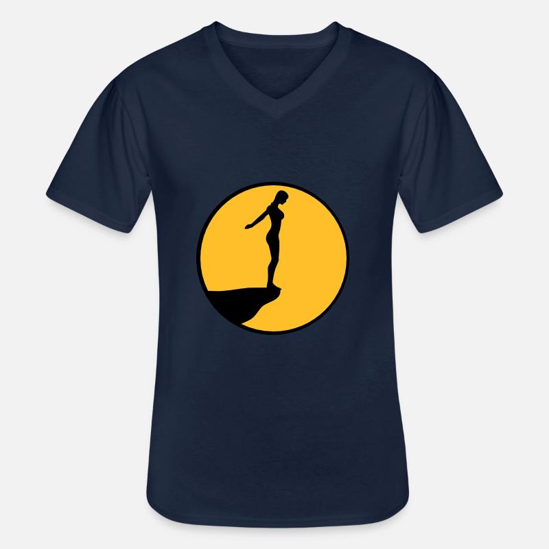 Von Klippe springen - Männer-T-Shirt mit V-Ausschnitt - Navy