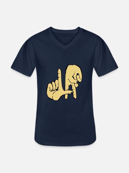 los_angeles_handzeichen_2 - Männer-T-Shirt mit V-Ausschnitt - Navy