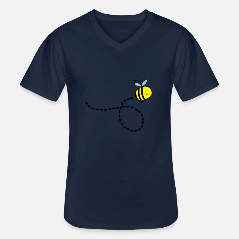 flying_bee_02 - Männer-T-Shirt mit V-Ausschnitt - Navy