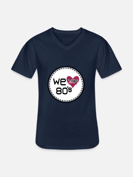 We love the 80s - Men's V-Neck T-Shirt - navy