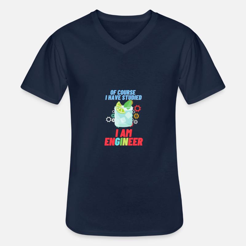 I am enGINeer | Gin - Männer-T-Shirt mit V-Ausschnitt - Navy