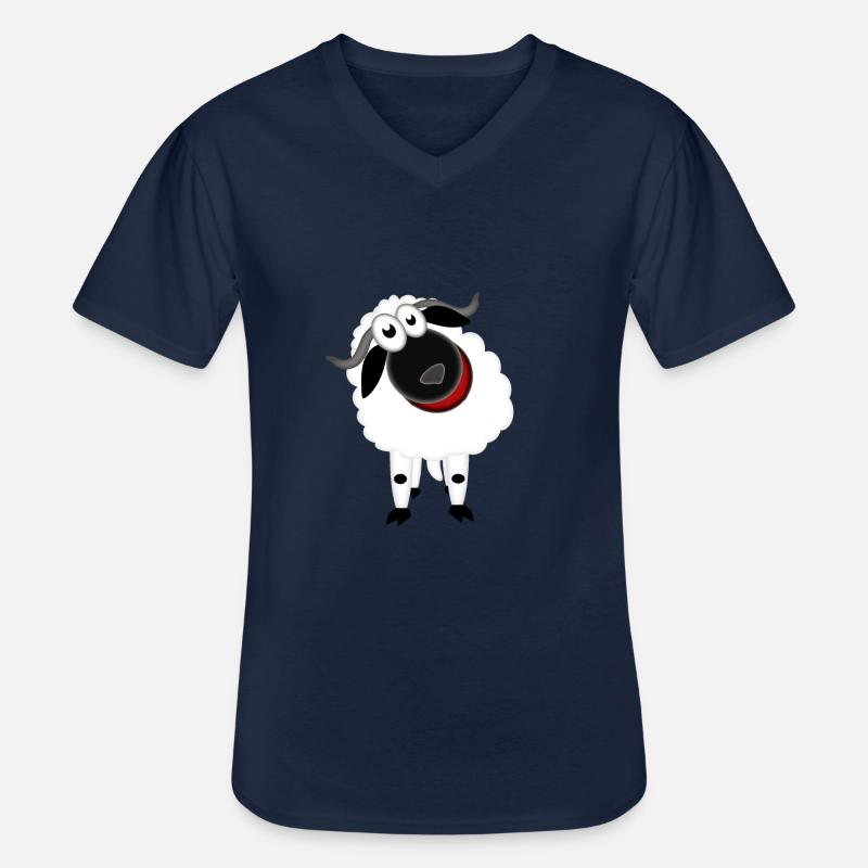 Quinn das lachende schaf - Männer-T-Shirt mit V-Ausschnitt - Navy