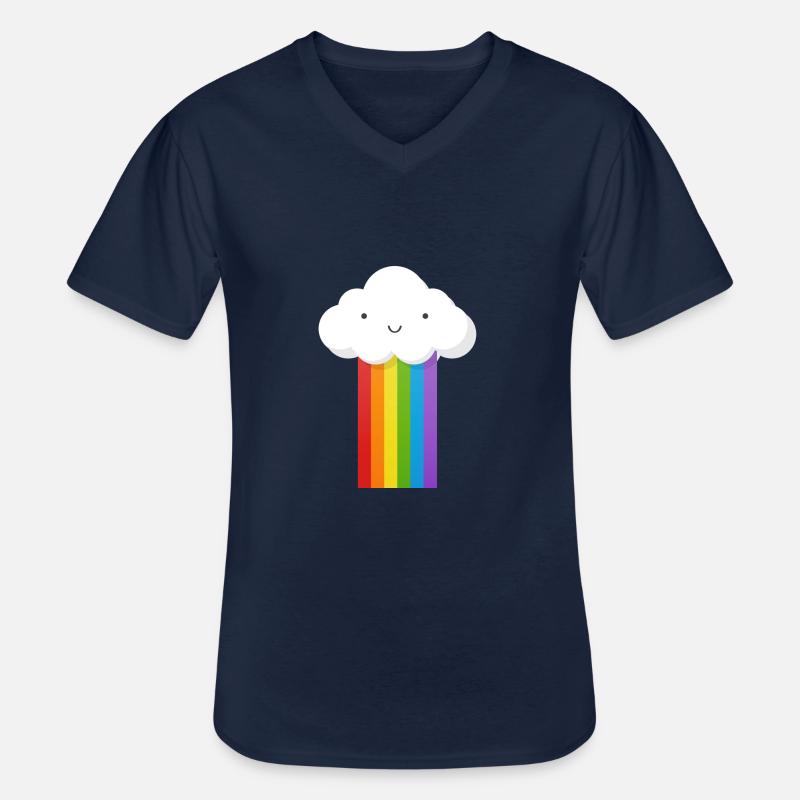 Wolke - Männer-T-Shirt mit V-Ausschnitt - Navy