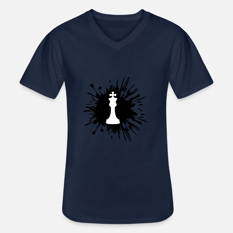 Farbe Klecks Schach - Männer-T-Shirt mit V-Ausschnitt - Navy
