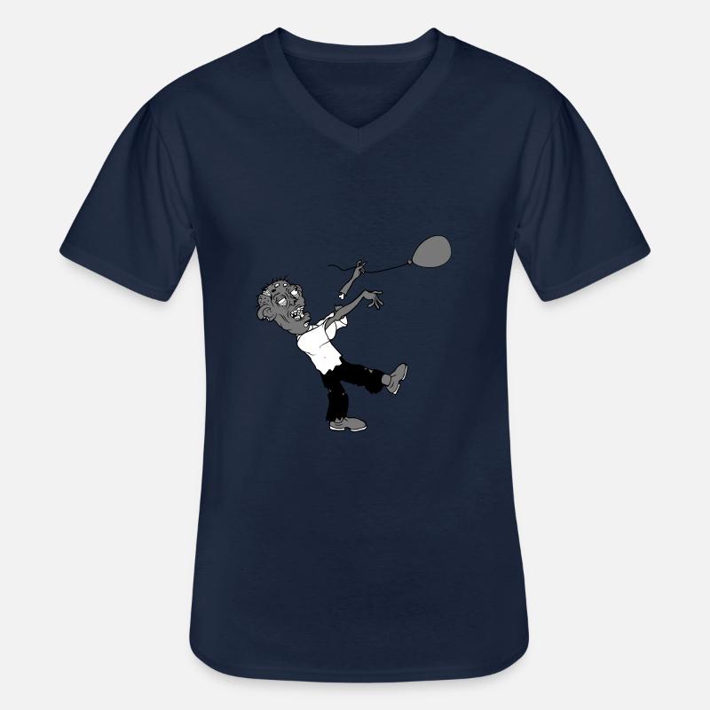 Zombie verliert Luftballon - Männer-T-Shirt mit V-Ausschnitt - Navy