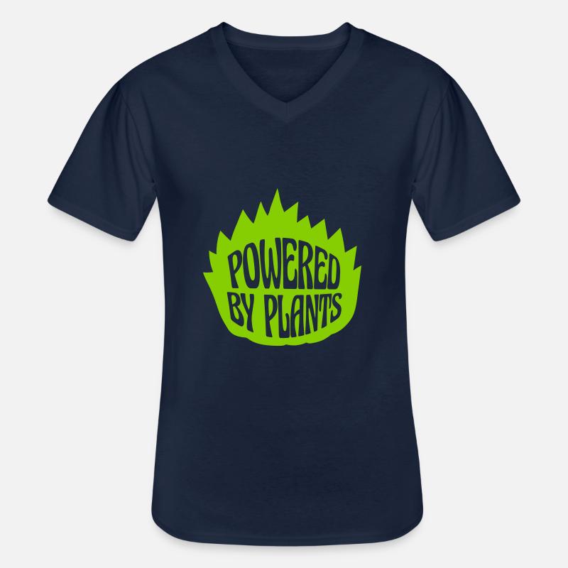 Powered by plants - Männer-T-Shirt mit V-Ausschnitt - Navy