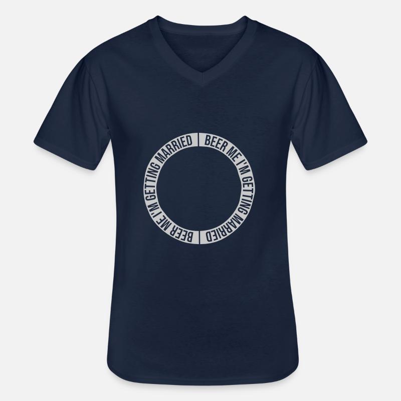 Beer Me Getting Married - Männer-T-Shirt mit V-Ausschnitt - Navy