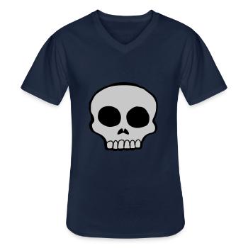 Schädel Skelett cool Design - Männer-T-Shirt mit V-Ausschnitt - Navy - Vorne - AI Model Male 178 dark (178cm)