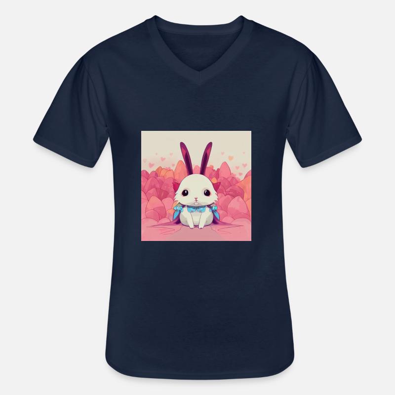 Cute Anime Rabbit - Männer-T-Shirt mit V-Ausschnitt - Navy