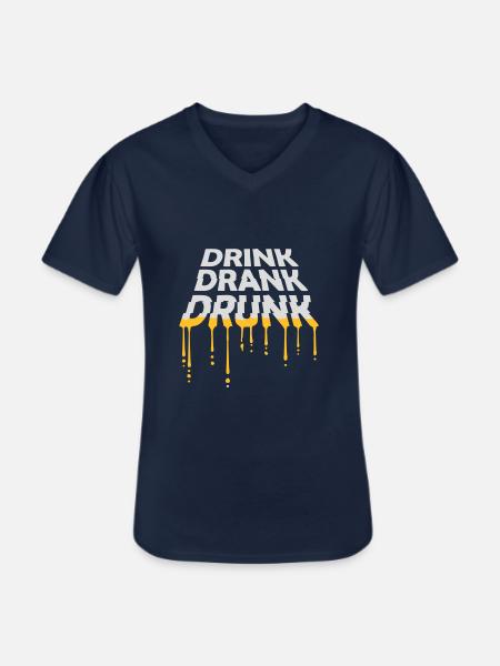 drink drank drunk Zitat - Männer-T-Shirt mit V-Ausschnitt - Navy