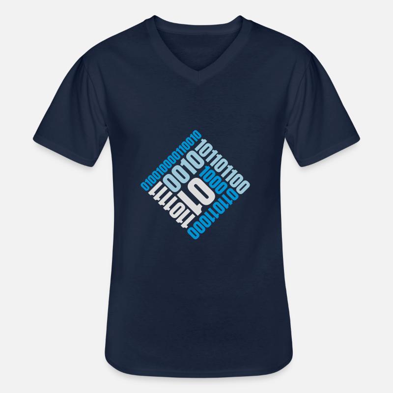 Binär Code Programm Sprache - Männer-T-Shirt mit V-Ausschnitt - Navy