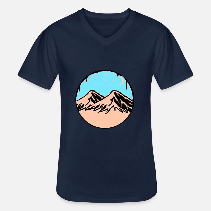 Sternenhimmel Berge - Männer-T-Shirt mit V-Ausschnitt - Navy
