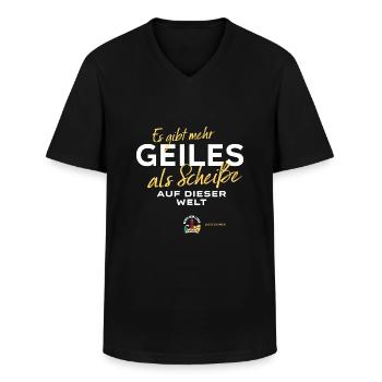 Mehr Geiles als Scheiße - Ostseeweg - Männer-T-Shirt mit V-Ausschnitt - Schwarz - Vorne - AI Model Male 178 dark (178cm)