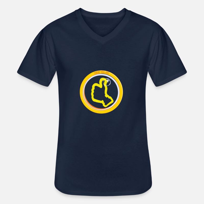 DA BIST DU JA - Männer-T-Shirt mit V-Ausschnitt - Navy