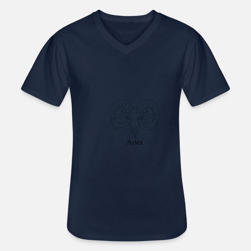 Sternzeichen - Widder - Männer-T-Shirt mit V-Ausschnitt - Navy
