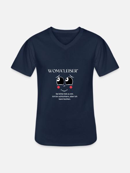 Woma*leiser* - Männer-T-Shirt mit V-Ausschnitt - Navy