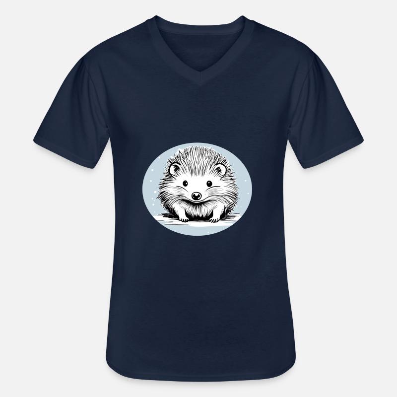 Niedlicher Igel - Männer-T-Shirt mit V-Ausschnitt - Navy