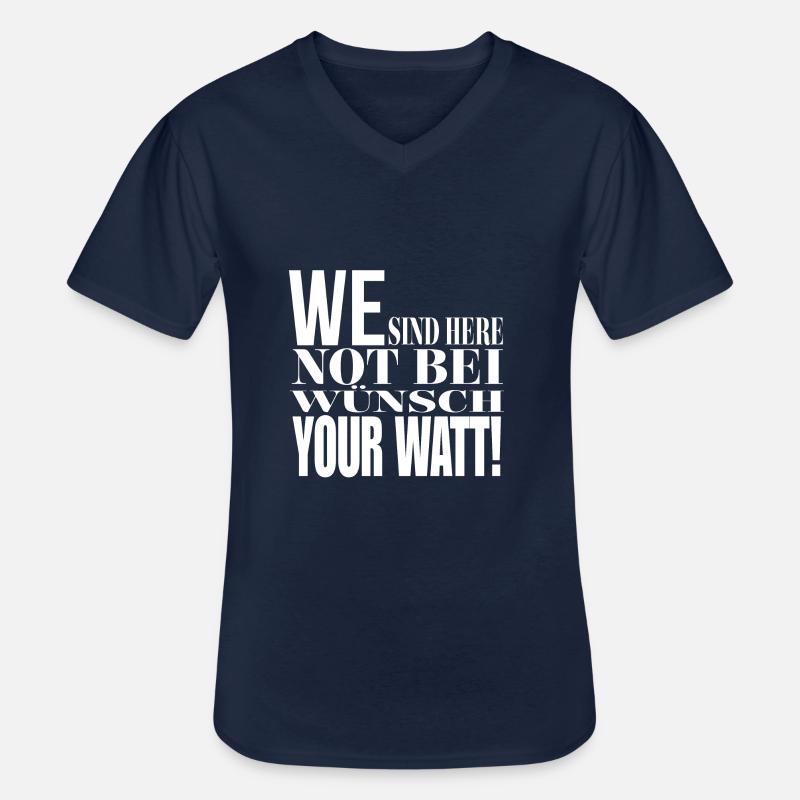 Englisch - Männer-T-Shirt mit V-Ausschnitt - Navy