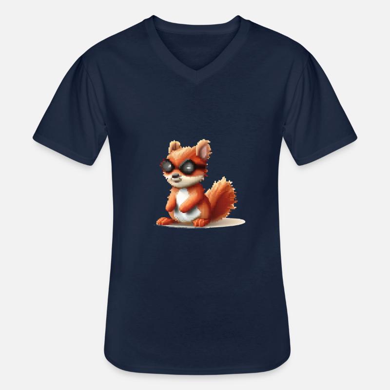 Pixou das Eichhörnchen - Männer-T-Shirt mit V-Ausschnitt - Navy
