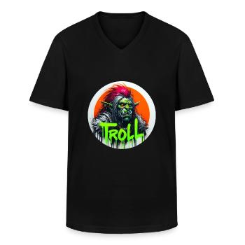 Troll - Männer-T-Shirt mit V-Ausschnitt - Schwarz - Vorne - AI Model Male 178 dark (178cm)
