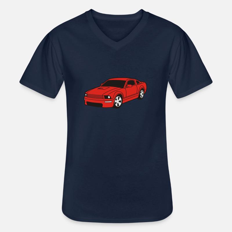 car - Männer-T-Shirt mit V-Ausschnitt - Navy